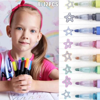 8/12pcs Marker Pen for Highlight Writing Taking Notes Drawing DIY Art Projects Kids Adult PUO88