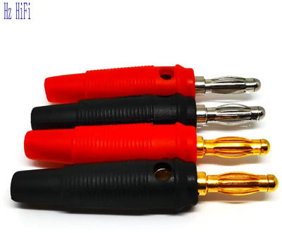 8/12PCS New Red Black 4mm Plugs pure copper Gold Plated Musical Speaker Cable Wire Pin Banana Plug Connectors