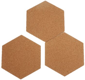 8/16/24 Pcs Ffice Thuis Hout Foto Achtergrond Hexagon Stickers Zelfklevende Kurk Boord Tegels Muur Tekening Bulletin boards 16stk
