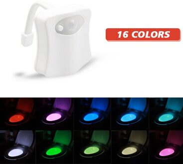 8/16 Kleuren Night Lights Batterij Aangedreven Luminaria Lampen Waterdicht Wc Licht Pir Motion Sensor Badkamer Lamp Led Backlight MTD 16-kleur