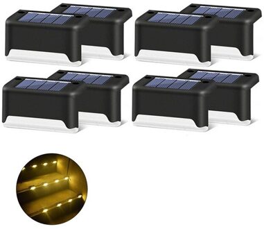 8/16 Pcs Zonne-verlichting Solar Stap Lichten Outdoor Waterdichte Led Solar Trap Hek Lamp Decoratie Voor Patio Trappen Tuin Yard zwart / 12stk