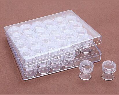 8-28-56-64pcs Kleine Rooster Verstelbare Transparante Plastic Opbergdoos Voor Diamant Mozaïek Gereedschapskist Speciale Vormige Bead Organizer 30stk wit doos