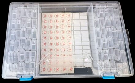 8-28-56-64pcs Kleine Rooster Verstelbare Transparante Plastic Opbergdoos Voor Diamant Mozaïek Gereedschapskist Speciale Vormige Bead Organizer 64 stk groot doos