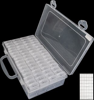 8-28-56-64pcs Kleine Rooster Verstelbare Transparante Plastic Opbergdoos Voor Diamant Mozaïek Gereedschapskist Speciale Vormige Bead Organizer 64 stk klein doos