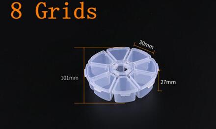 8-28-56-64pcs Kleine Rooster Verstelbare Transparante Plastic Opbergdoos Voor Diamant Mozaïek Gereedschapskist Speciale Vormige Bead Organizer 8stk wit doos