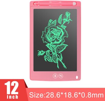8.5/10/12 Inch Lcd Schrijven Tablet Gedeeltelijk Wissen Tekentafel Elektronische Dikke Pen Hoogtepunt Pads Digitale Tabletten 12 duim roze