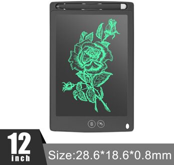 8.5/10/12 Inch Lcd Schrijven Tablet Gedeeltelijk Wissen Tekentafel Elektronische Dikke Pen Hoogtepunt Pads Digitale Tabletten 12 duim zwart