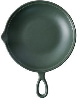 8.5 Inch Nordic Keramische Kleur Glazuur Huishouden Single Ear Bakken Disc donker groen