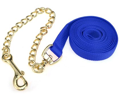 8.5ft Lunge Lijn Paard Leash Halter Met Ketting Hond Gehoorzaamheid Recall Training Lead Paard Lunge Lijn Blauw