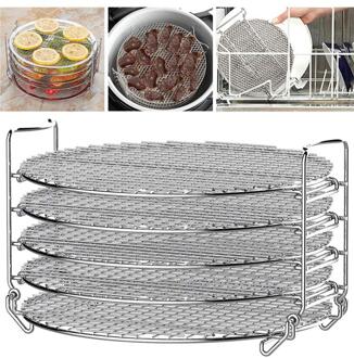 8.5IN Grill Stand Lucht Friteuse met Vijf Stapelbaar Lagen Food Grade Rvs Dehydrator Rack Accessoires