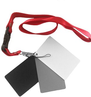 8.5X5.5 cm 3 In 1 Wit Zwart 18% Grijze Kleur Balance Kaarten Digitale Grijskaart Met Neck Strap voor DSLR Camera P0.3