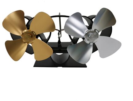 8 bladen Warmte Aangedreven Kachel Fan Thuis Warmte Aangedreven Kachel Fan Ultra Hout Kachel Haard Koelventilator CE Houtkachel fan goud en Sliver