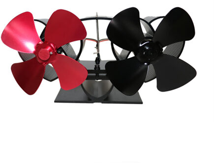 8 bladen Warmte Aangedreven Kachel Fan Thuis Warmte Aangedreven Kachel Fan Ultra Hout Kachel Haard Koelventilator CE Houtkachel fan rood en zwart