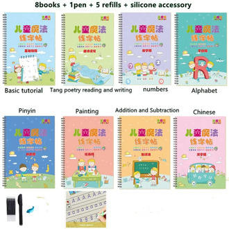 8 Books Learning Numbers In English Painting Practice Art Book Baby Copybook For Calligraphy Writing Kids English Lettering Toy