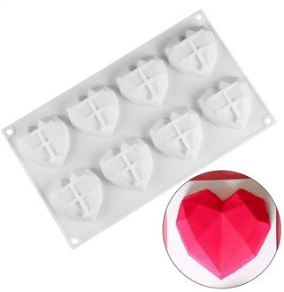 8-Cavity Diamond Heart Silicone Mold Big Love Heart Cake Fondant DIY Mould Cakes Mousse Chocolate Decorating Tools Soap Molds
