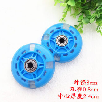 8 cm 3.14 inchSkateboard wiel Vouw schaar scooter wiel PU knipperende wielen kinderen scooter wheelChild driewieler wiel handbrak blauw