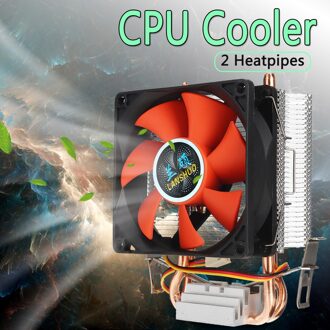 8 Cm Mini Cpu Cooler 2 Heatpipes Pc Cpu Koeler Heatsink Computer Koelventilator Voor Lga 775/1155/1156 Amd AM2 AMD3 For AMD LGA115X 1366