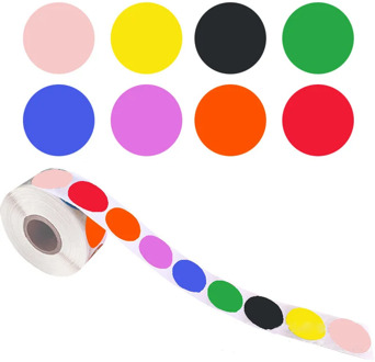 8 Colors 500pcs Heart & Round Chroma Labels Code Dot Stickers Adhesive Sealing Label For Children Cute Paper Stationery Sticker