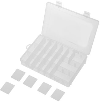 8 compartiment Plastic Opbergdoos voor Kralen oorbellen Verstelbare Sieraden Container Transparante Doos Case 24