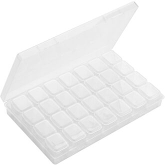 8 compartiment Plastic Opbergdoos voor Kralen oorbellen Verstelbare Sieraden Container Transparante Doos Case 28