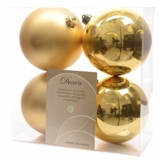 8-delige kerstballen set 10 cm goud - Kerstbal Goudkleurig