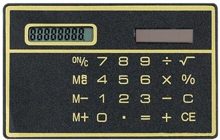 8 Digit Ultra Dunne Zonne-energie Rekenmachine Met Touch Screen Credit Card Draagbare Mini Rekenmachine Voor Business School zwart