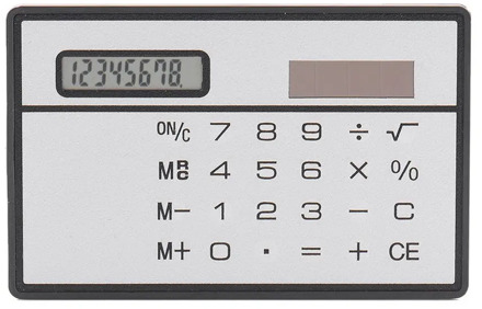 8 Digit Ultra Thin Solar Power Calculator with Touch Screen Credit Card Design Portable Mini Calculator for Business School