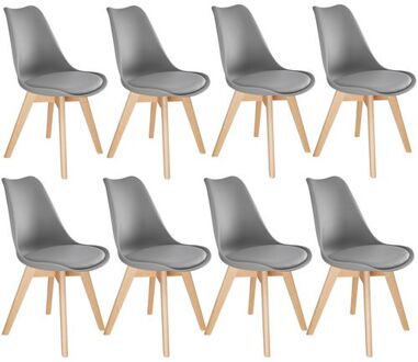 8 eetkamerstoelen Friederike Grijs