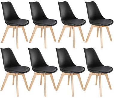 8 eetkamerstoelen Friederike Zwart