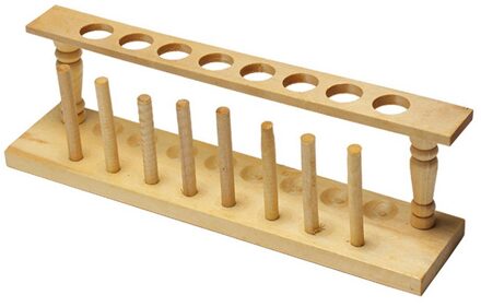 8 gaten Lab Houten Reageerbuis Opslag Houder Beugel Rack Met Stand Sticks
