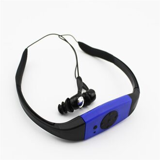 8 GB 4 GB IPX8 Waterdichte Oortelefoon Mp3-speler met FM Radio Ondersteuning Zwemmen Duiken Muziek Mp3-speler Stereo Audio hoofdtelefoon MP3 Blauw / 4Gb