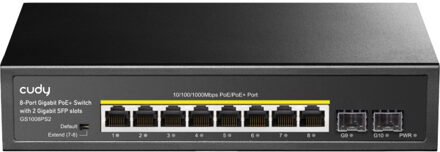 8-GbE PoE+ Switch with 2 Uplink SFP Switch