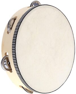 8 "Hand Held Tamboerijn Drum Bell Birch Metalen Jingles Percussie Muzikaal Educatief Speelgoed Instrument Voor Kinderen