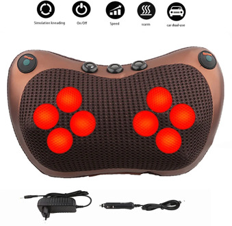 8 head Massage Pillow Relax Vibrator Electric Shoulder Back Heating Kneading Infrared therapy shiatsu Neck Massager