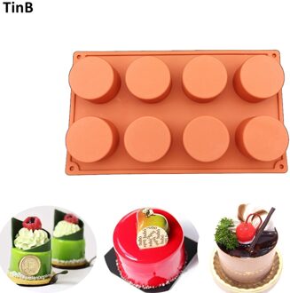 8 Holtes Handgemaakte Zeep Siliconen Mal 3d Ronde Hars Klei Kaars Pudding Mallen Chocolade Fondant Cakevorm Keuken Bakken Tool