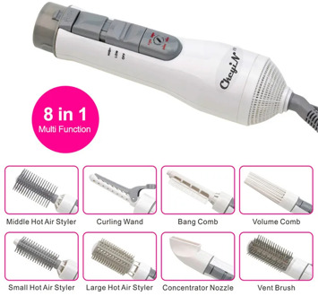 8-in-1 Multifunctional Hair Dryer Brush Blow Dryer Comb Hair Straightening Brush Curler Styling Tools Hair Dryers With Nozzle
