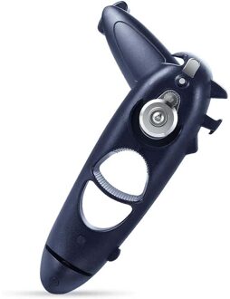 8 In 1 Multifunctionele Veiligheid Opener Rvs Veiligheid Side Cut Handleiding Kan Tin Jar Opener Keuken Gereedschap diep blauw