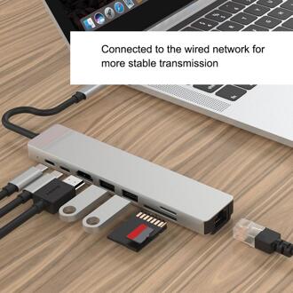 8 In 1 Multipoort Type C Naar USB-C 4K Hdmi Adapter Usb 3.0 Kabel Hub Voor Macbook