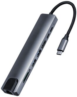 8-In-1 Type C Hub Laptop Computer Randapparatuur Docking Station Usb Adapter