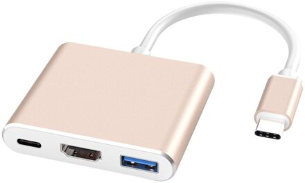 8 In 1 USB-C Hub Aluminiumlegering Hd 2 Usb 3.0 Adapter Pd Opladen Sd & Tf Kaartlezer RJ45 draagbare Laptop Accessoires 3 in1 hub goud