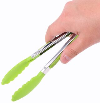 8 Inch BBQ Nylon Tang Tips Keuken Mini Tong Hittebestendige Nylon Koken Tang Staal Voedseltangen Keukengerei Kookgerei