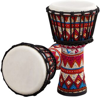 8 Inch Draagbare Afrikaanse Trommel Djembe Handtrommel Met Kleurrijke Art Patronen Percussie Muziekinstrument Type3