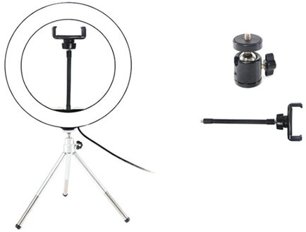 8 Inch Flat Ring Licht Selfie Schoonheid Fotografie Mobiele Telefoon Live Licht Drie Kleurtemperatuur Led Licht Invullen