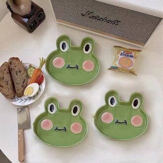 8 Inch Keramische Plaat Cartoon Leuke Keramische Kinderen Ontbijt Kom Schotel Dessert Fruit Snack Plaat Dier Bestek Kom Servies