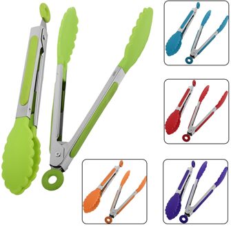 8 Inch Milieu Rvs Siliconen Keuken Koken BBQ Tang 20*2.5 cm willekeurig geleverd