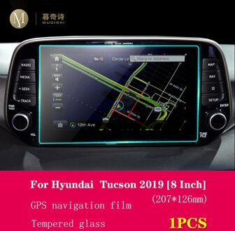 8 Inch Voor Hyundai Tucson Auto Gps Navigatie Beschermende Film Gehard Glas Screen Protector Decoratie Refit Anti-Kras 207X126mm 1stk