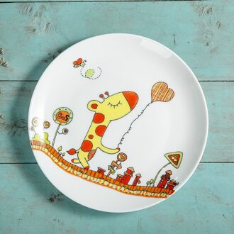 8 inches Ronde Bone China Servies Westerse Voedsel Rundvlees Taart Dessertbord Cartoon Herten Porselein Platte Schotel Platen 1