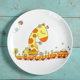 8 inches Ronde Bone China Servies Westerse Voedsel Rundvlees Taart Dessertbord Cartoon Herten Porselein Platte Schotel Platen 2