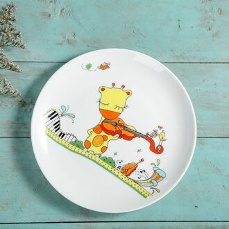 8 inches Ronde Bone China Servies Westerse Voedsel Rundvlees Taart Dessertbord Cartoon Herten Porselein Platte Schotel Platen 4