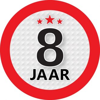 8 jaar leeftijd sticker rond 9 cm verjaardag versiering